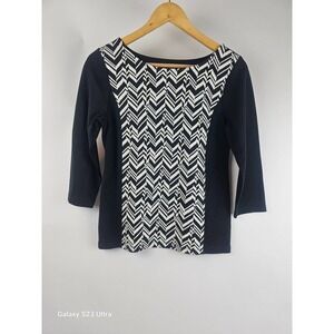 Women's,  szXS, Loft, NWOT, 3/4 length sleeve black and white top